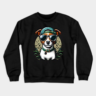 Funny Jack Russell Terrier with Sunglasses Crewneck Sweatshirt